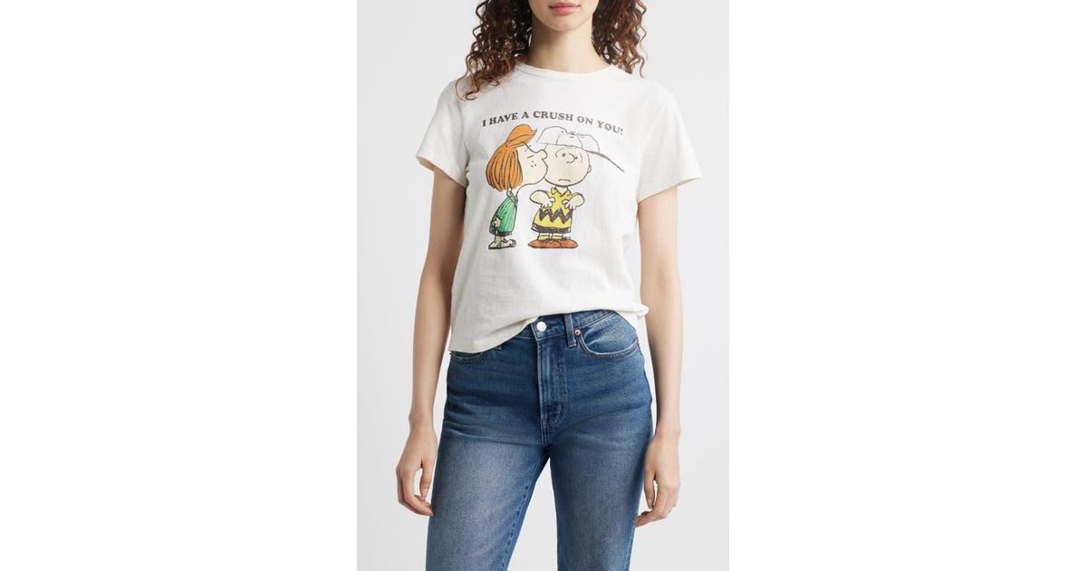 RE/DONE I Have A Crush On You Cotton Graphic T-Shirt in White | Lyst