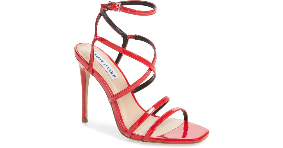 steve madden red strappy heels