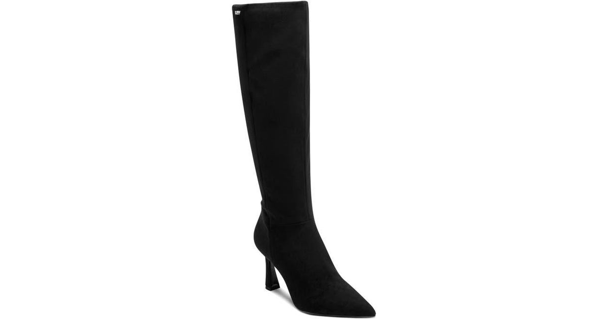 Cainon DKNY Cainon Pointed Toe Knee High Boot in Black | Lyst