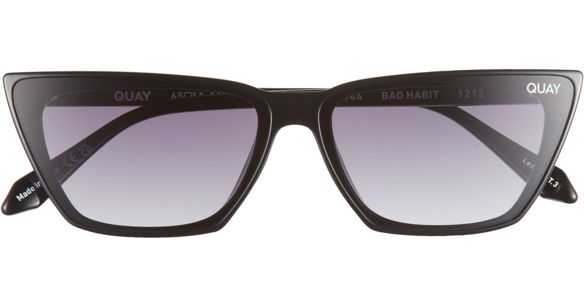 Quay Bad Habit 65mm Oversize Cat Eye Sunglasses Lyst