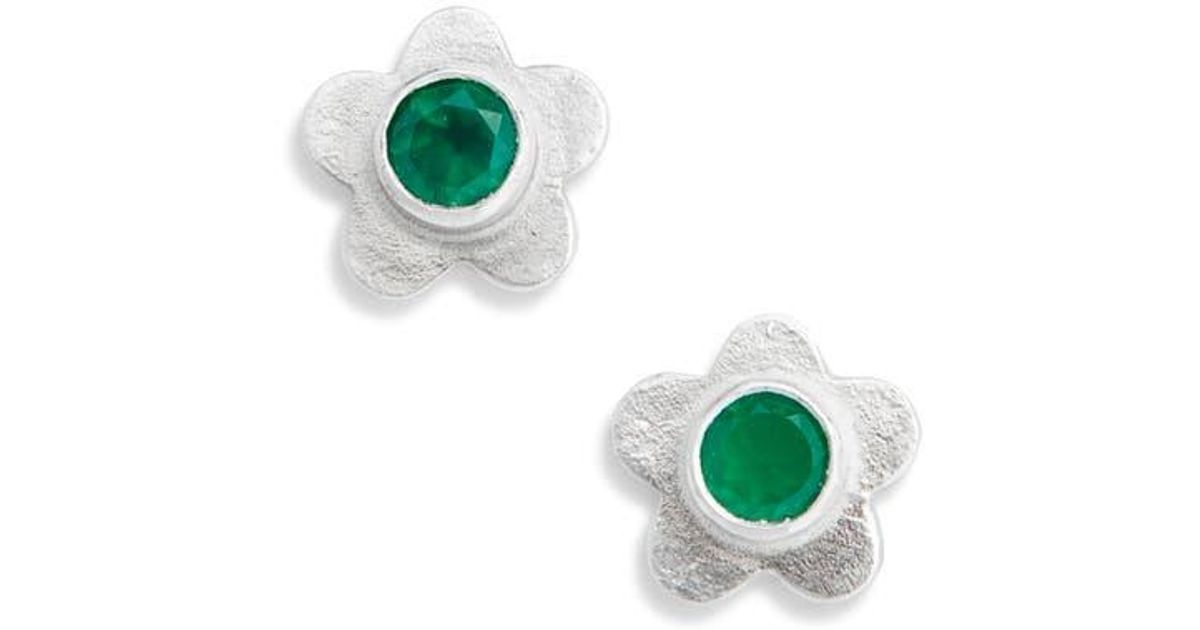 Shana Cave Medium Flower Stud Earrings in Green | Lyst