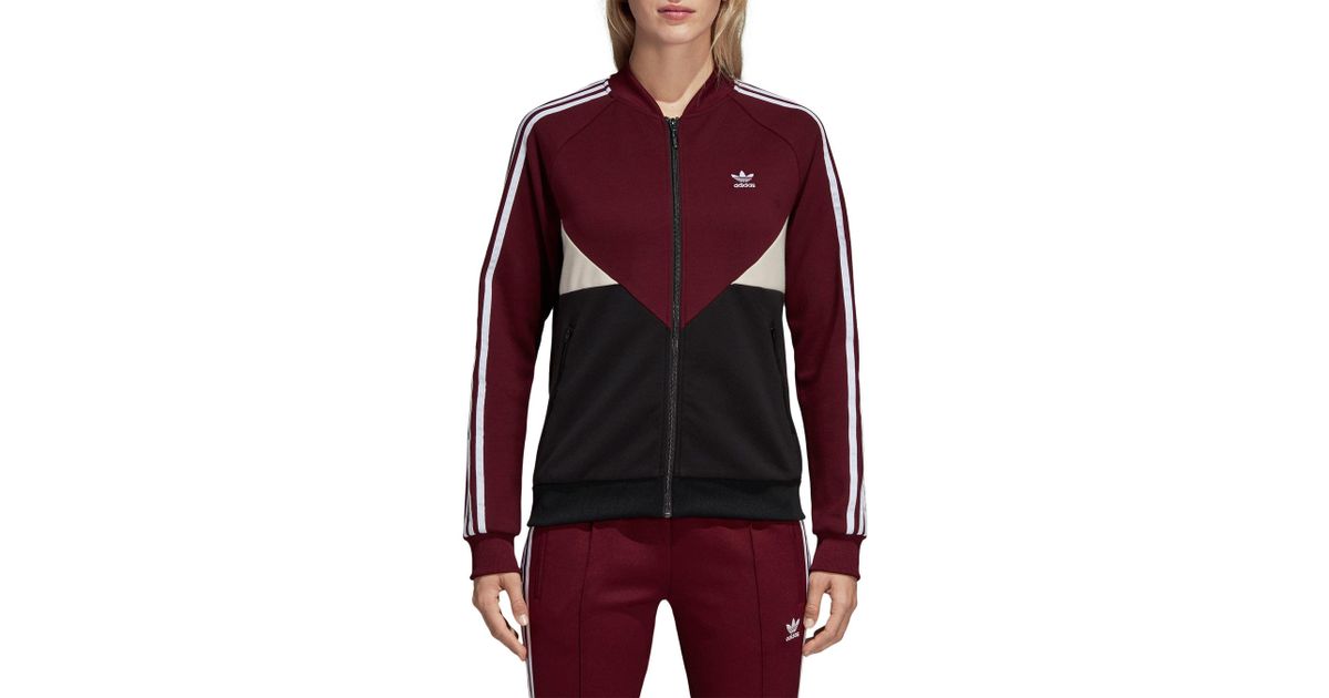 adidas sst track jacket burgundy