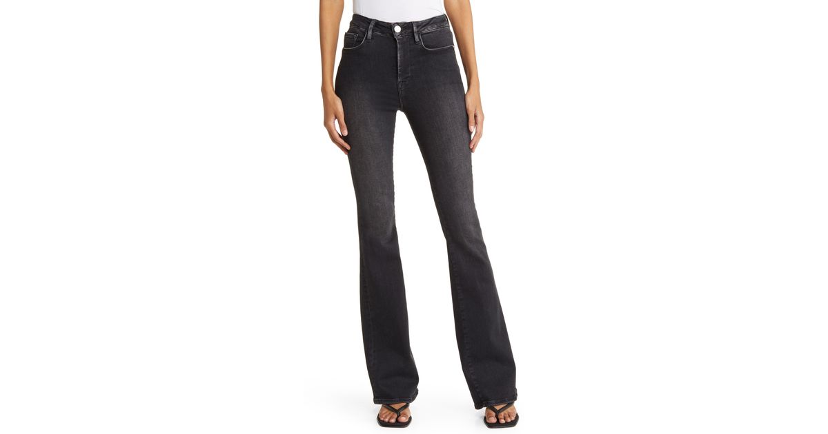 FRAME Le One High Waist Flare Jeans in Blue | Lyst