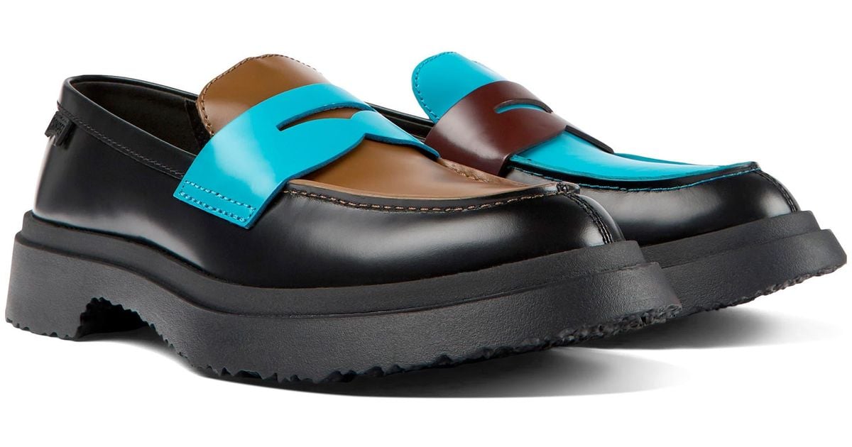 Camper Twins Mismatched Loafers in Blue Lyst