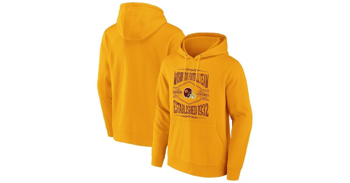 Men's NFL x Darius Rucker Collection by Fanatics Gold Washington Football  Team 2-Hit Pullover Hoodie