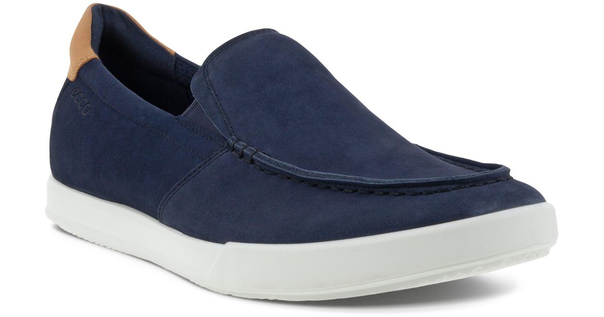 Ecco Catham Moc Toe Loafer in Blue for Men | Lyst