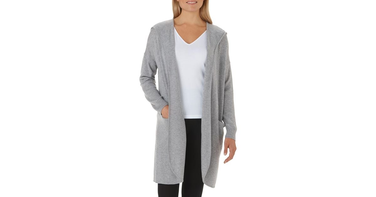 white hooded cardigan