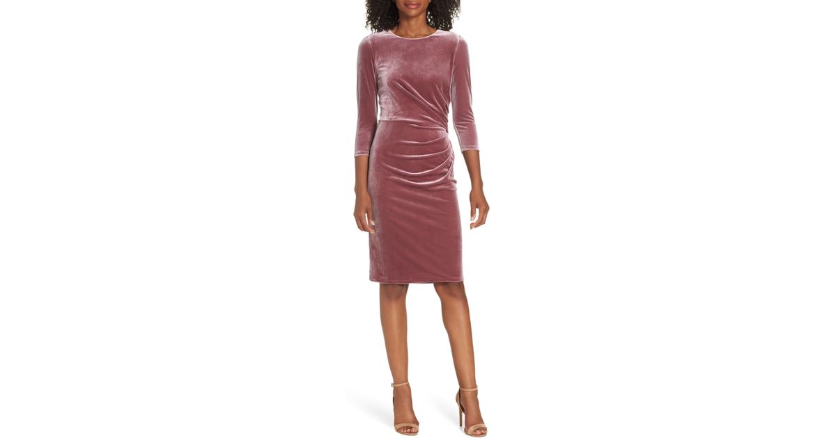 eliza j velvet sheath dress