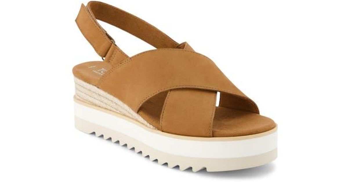 TOMS Diana Crossover Platform Wedge Sandal in Natural Lyst