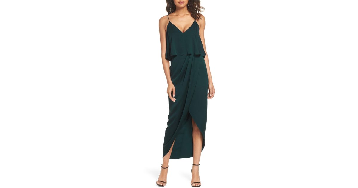 luxe frill tulip hem maxi dress