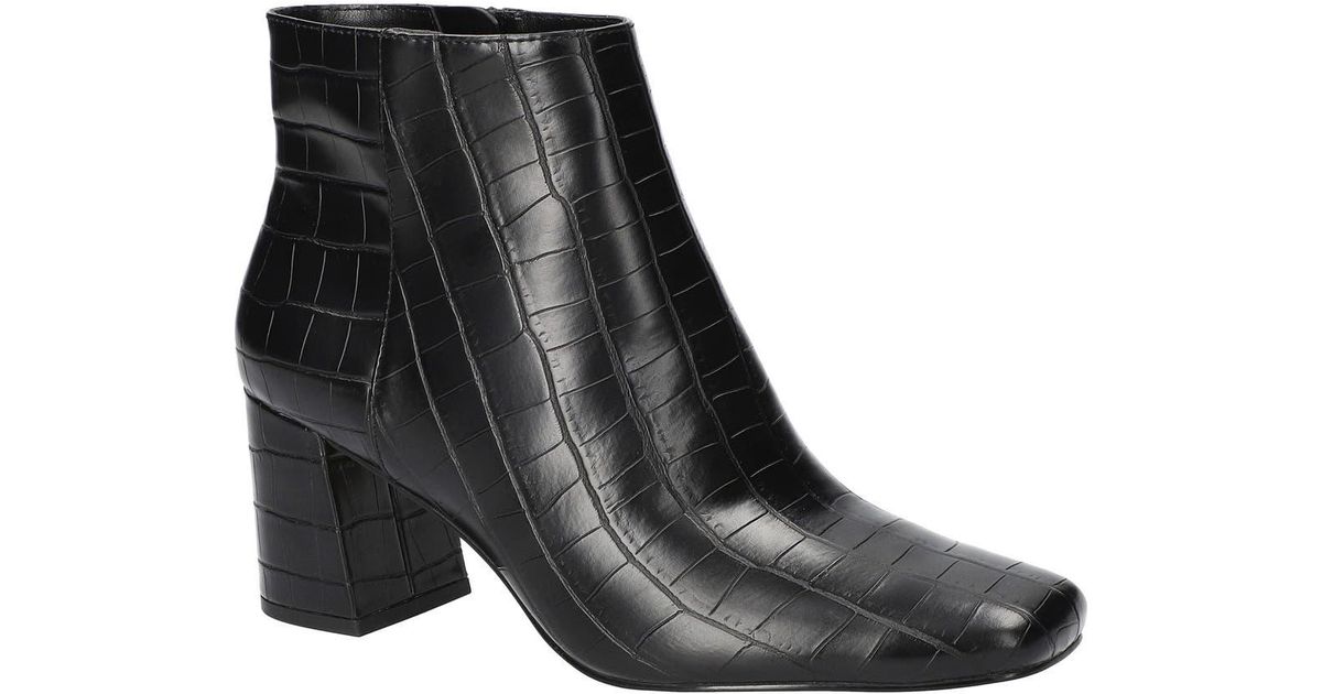 Repulsor Bootie Bella Vita Wilma Croc Embossed Bootie in Black | Lyst