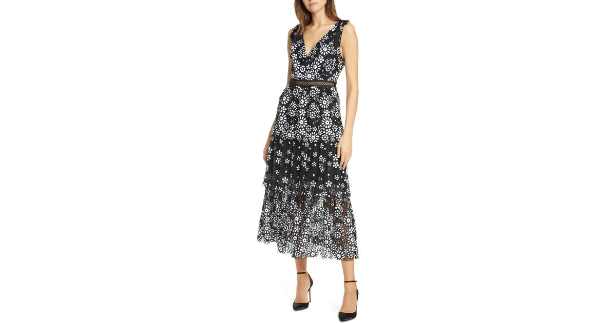 tiered sequin midi dress self portrait