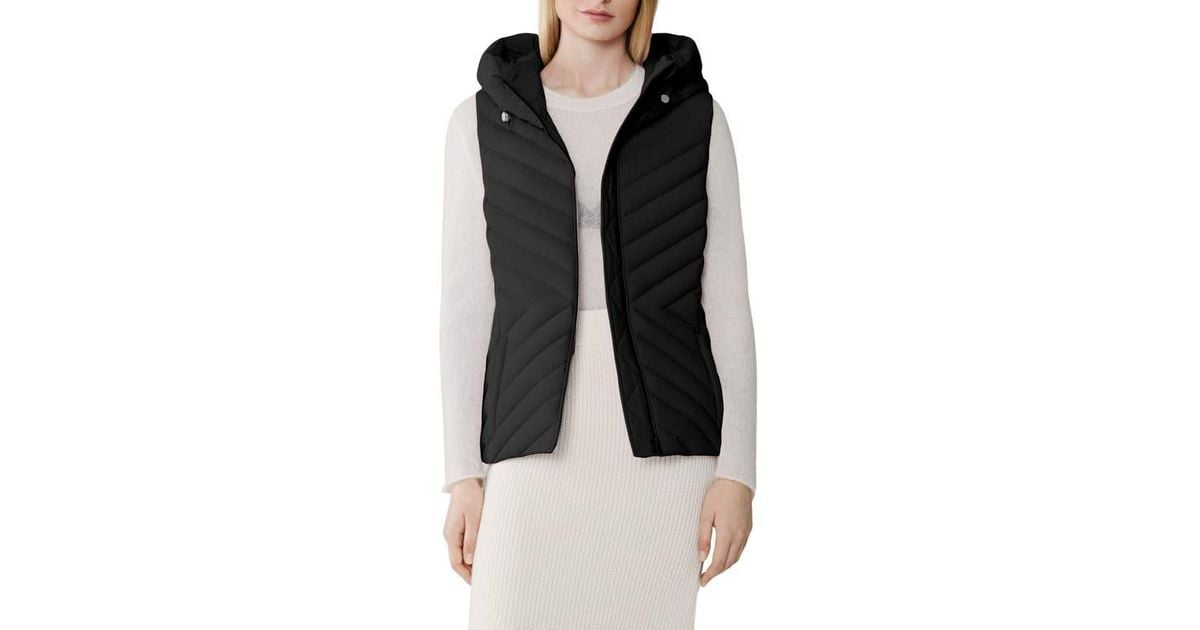 SOIA & KYO Estelle Water Resistant 700 Fill Power Hooded Down Vest in ...