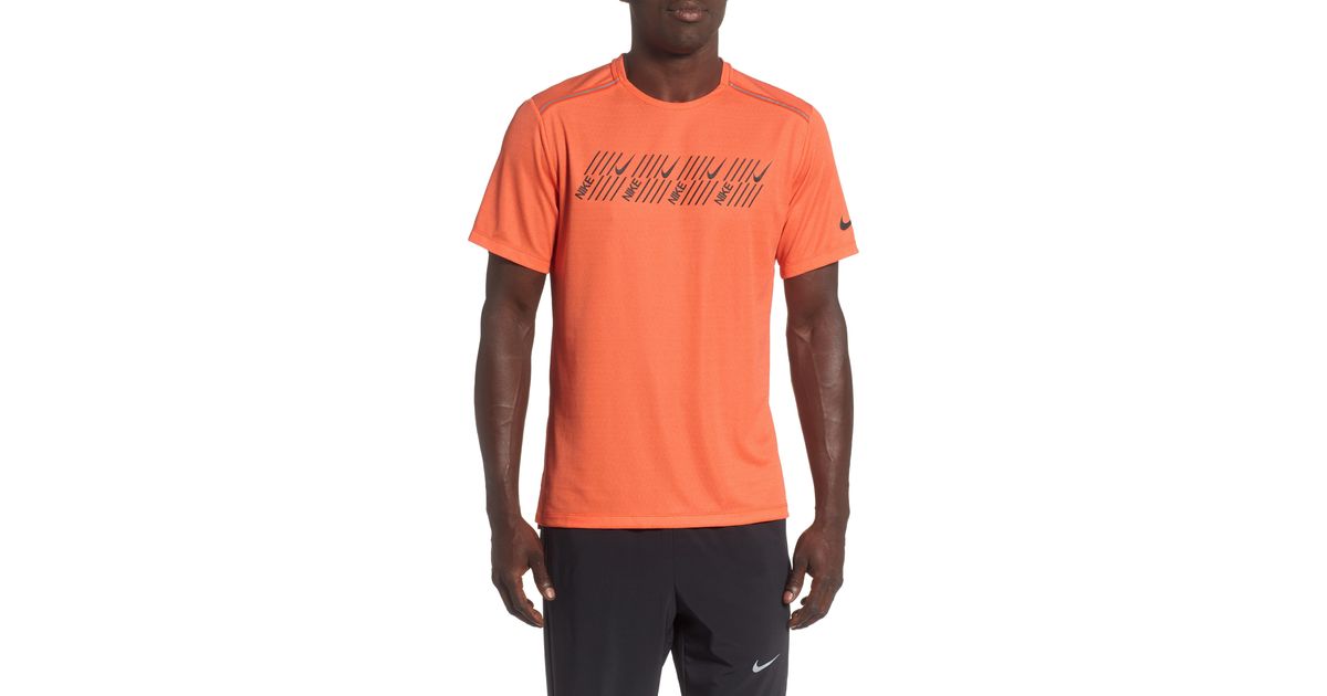 nike miler t shirt orange