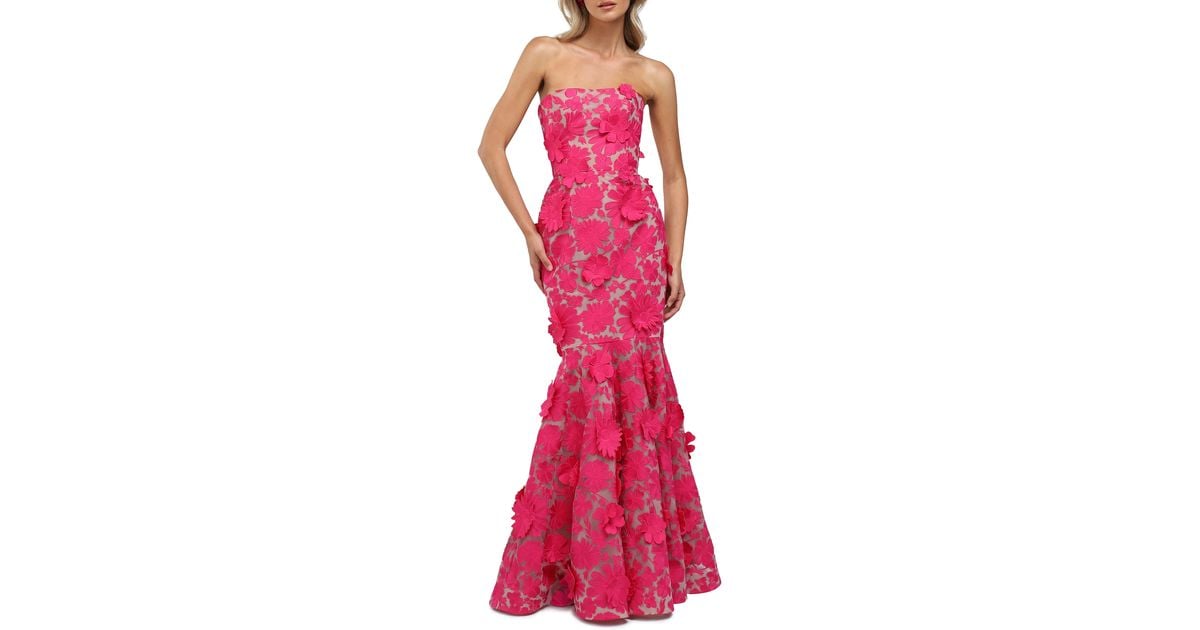 helsi jessica strapless 3d floral strapless mermaid maxi dress Helsi Jessica Strapless 3D Floral Mermaid Maxi Dress