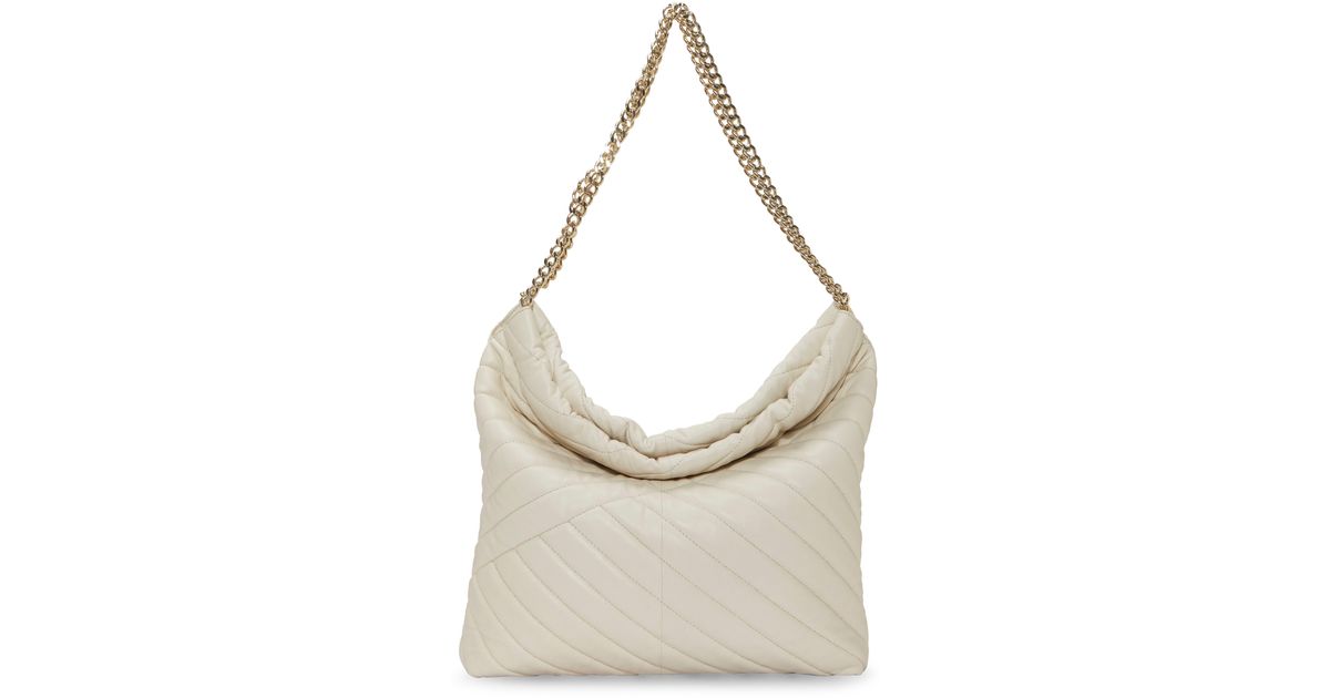 Vince Camuto Pehri Quilted Leather Shoulder Bag in Natural | Lyst