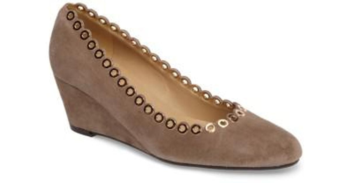 wedge pumps brown