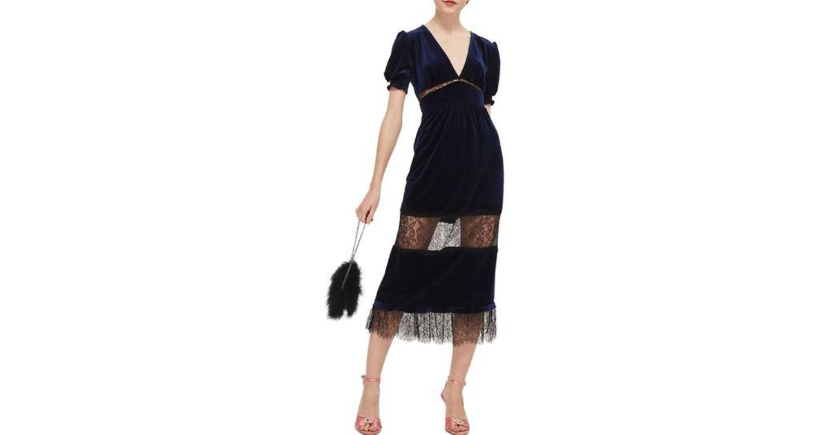 topshop velvet midi dress