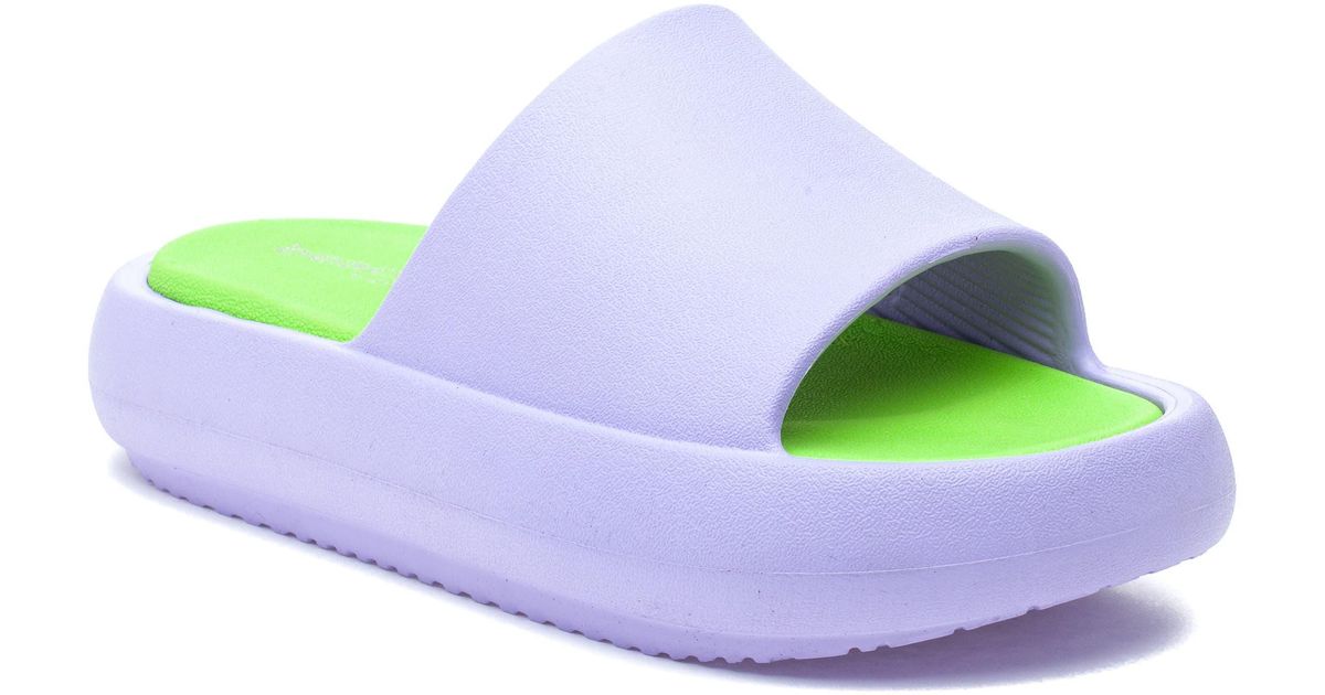 beach slides by J/SLIDES Beach Slides Squish Slide Sandal in White Lyst