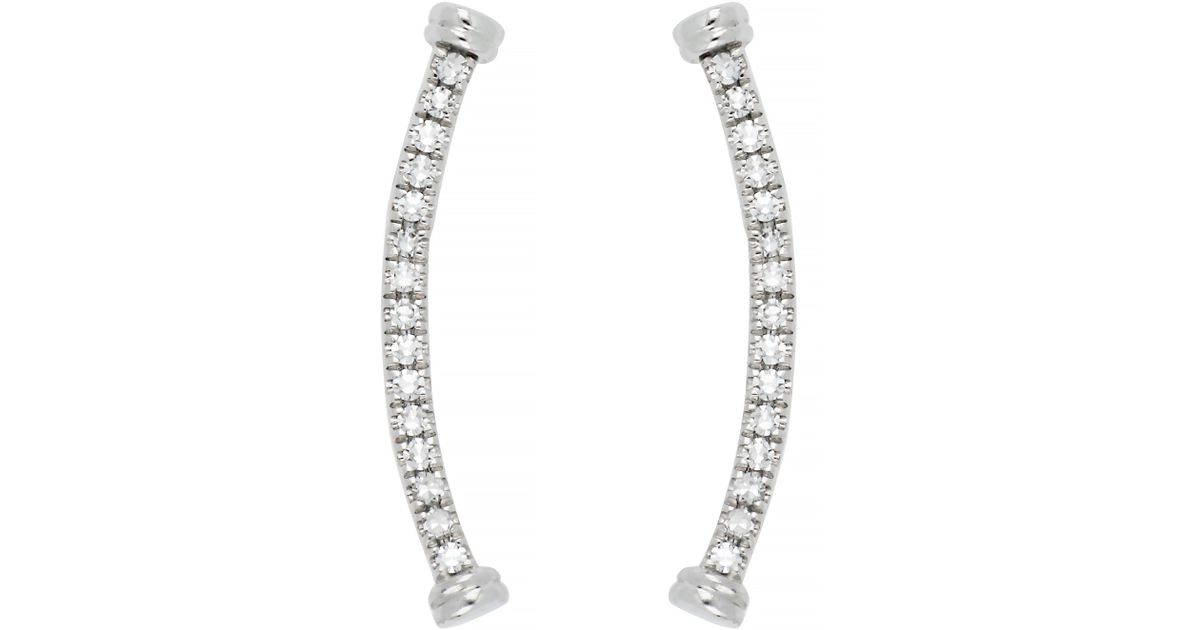 CARRIERE JEWELRY Carriere Diamond Curved Bar Earrings ...