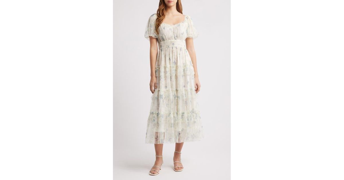 NECK TIE SHORT DRESS MOON GARDEN