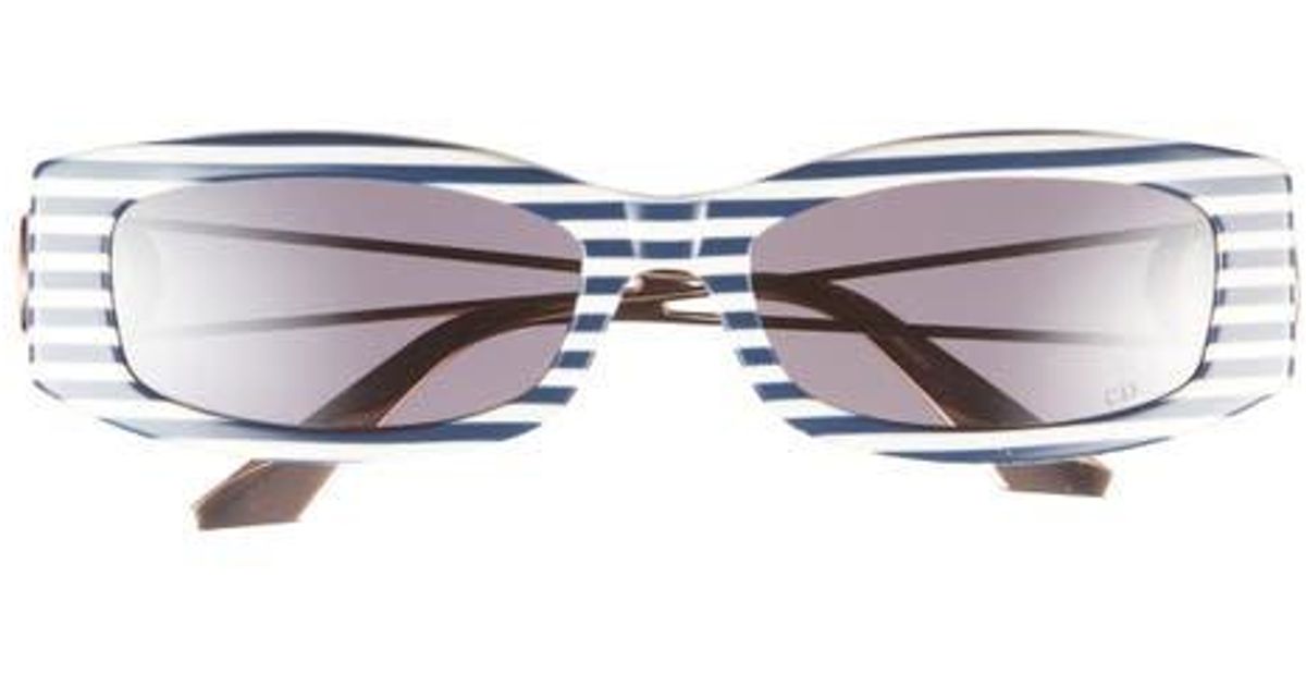 Dior Striped Rectangle Sunglasses - Navy & White Dior Diorpacific S2U Square Sunglasses - Bergdorf Goodman main image 2