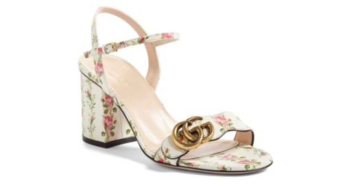 block floral heels