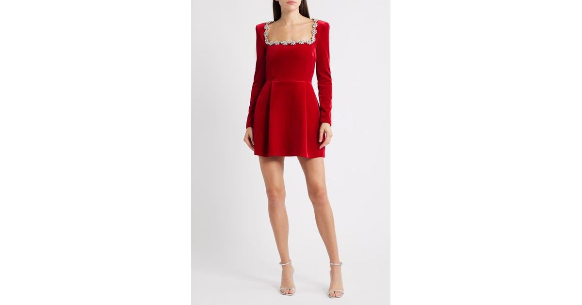 nadine merabi red velvet dress Nadine Merabi Harley Red Dress 8