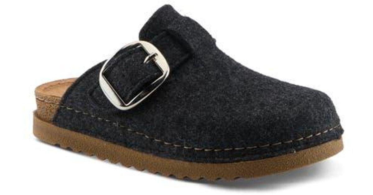 Flexus by Spring Step Giller Boiled Wool Clog in Black | Lyst