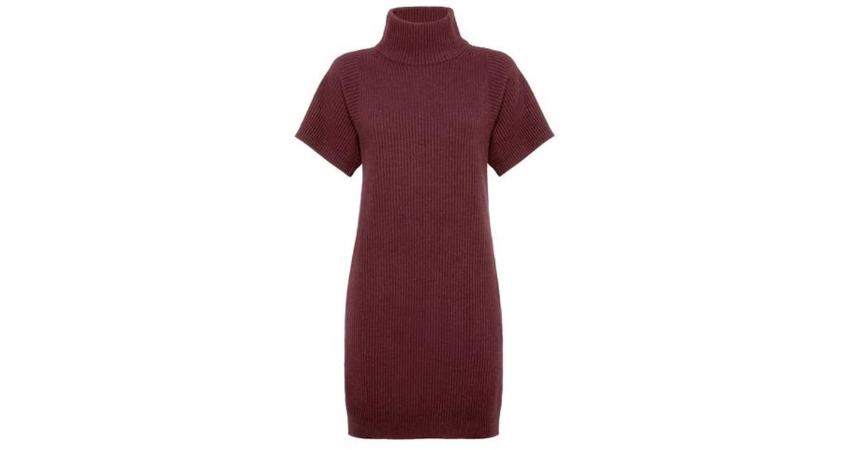 Brunello Cucinelli English Rib Knit Dress in Red | Lyst