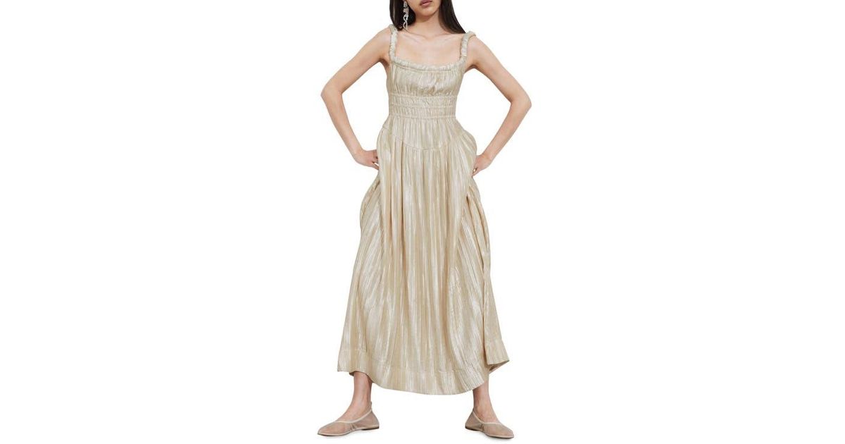 knee length dresses for ladies Baltic Born Womens Sandra Pleated Maxi Dress | Black main image 0