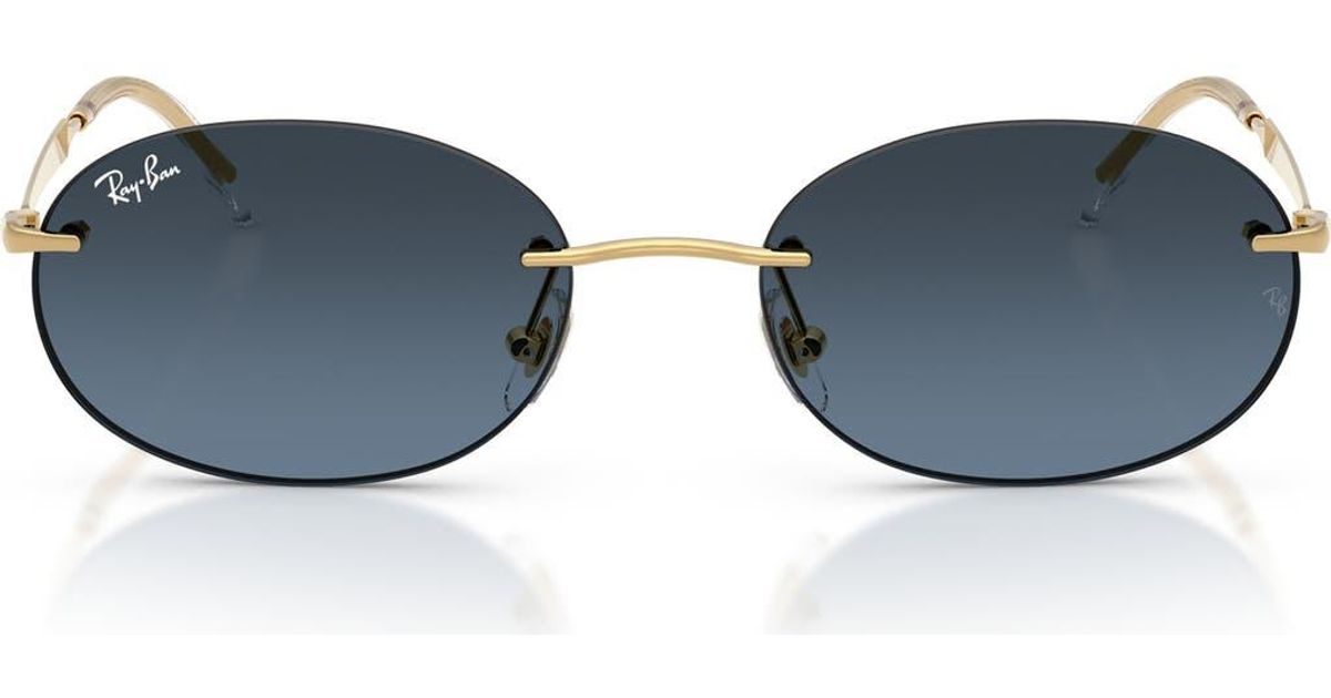 Ray-Ban 54Mm Gradient Rimless Oval Sunglasses in Blue | Lyst display picture 1