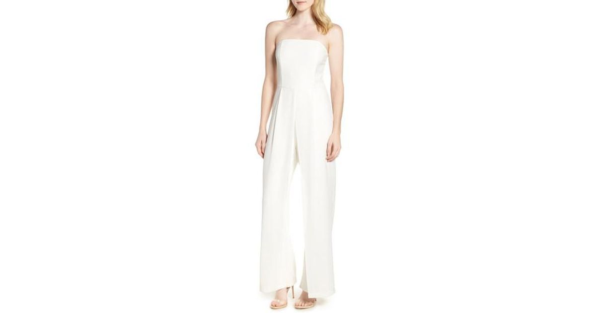 adelyn rae strapless slim leg jumpsuit