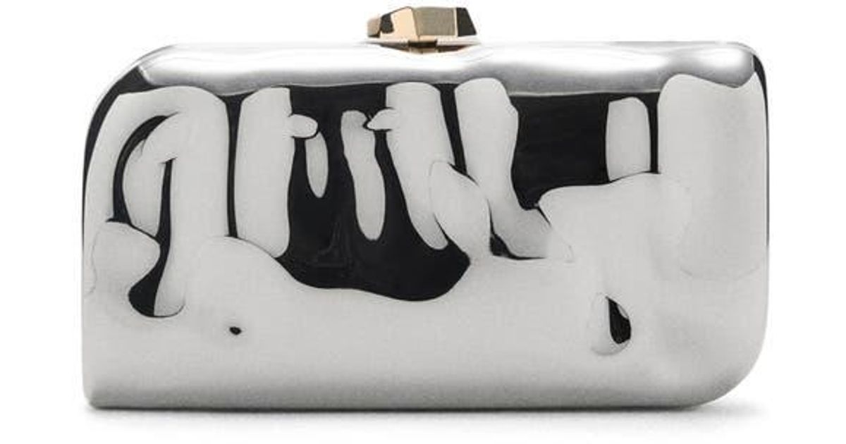 Jeweled Metallic Box Clutch