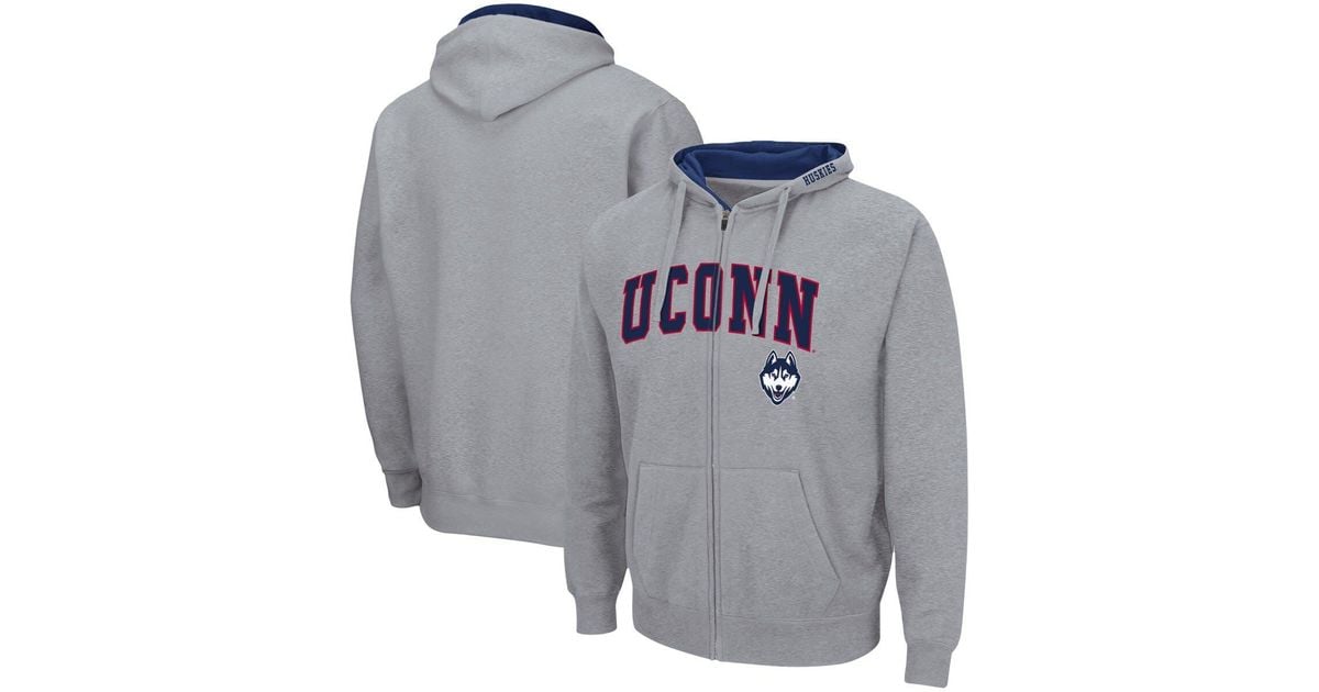 Colosseum Athletics Heathered Gray Uconn Huskies Arch & Logo 3.0 Full