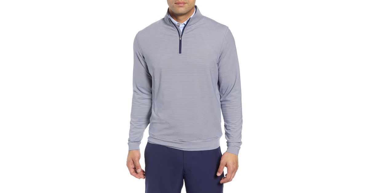 Peter Millar Perth Stripe Quarter Zip Performance Pullover in Blue for Men - Save 8% - Lyst