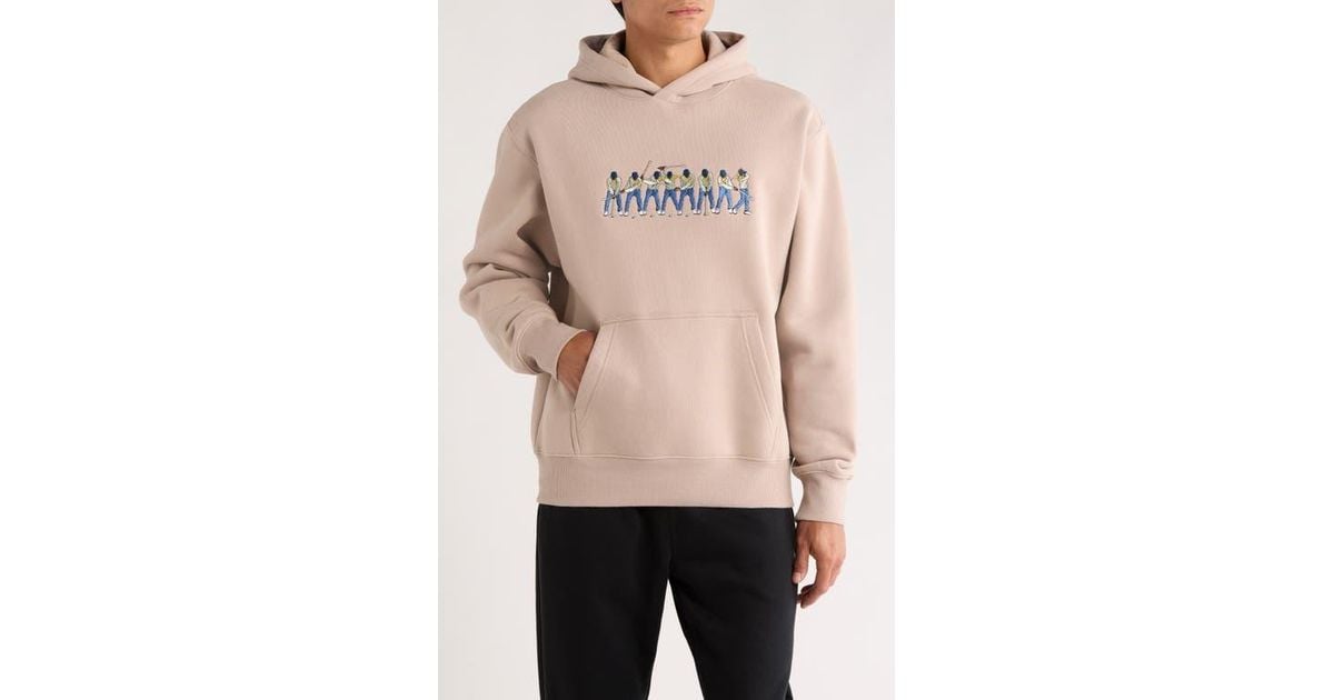 EASTSIDE GOLF Sequence Embroidered Hoodie in Natural for Men | Lyst