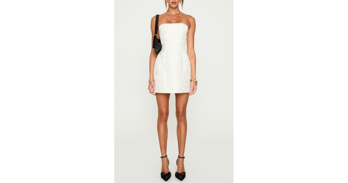 Princess Polly Heaven Sent Strapless Minidress in White | Lyst