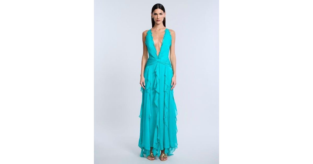 bcbg halter ruffle dress BCBGMAXAZRIA Women's Dot Ruffle Halter Dress