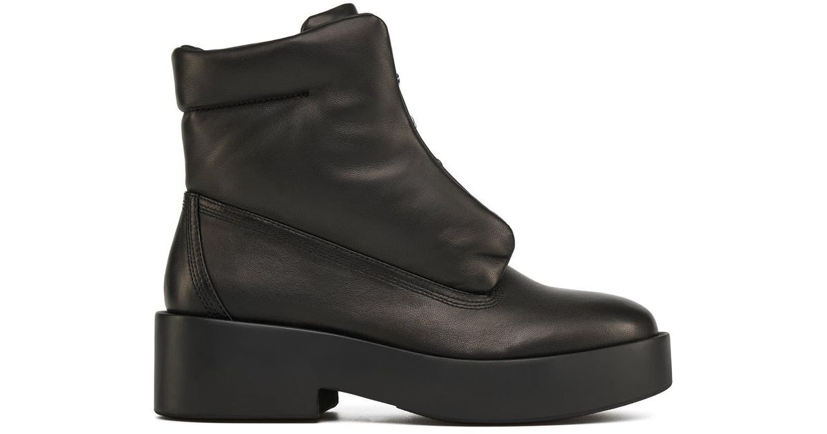J/Slides Darina Leather Mid Boot in Black | Lyst