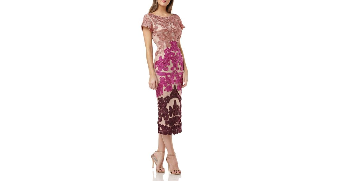 soutache lace midi dress