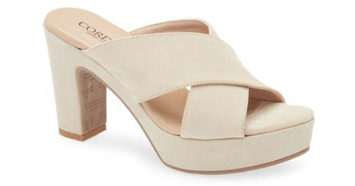 Cordani Teresa Platform Slide Sandal in Natural | Lyst