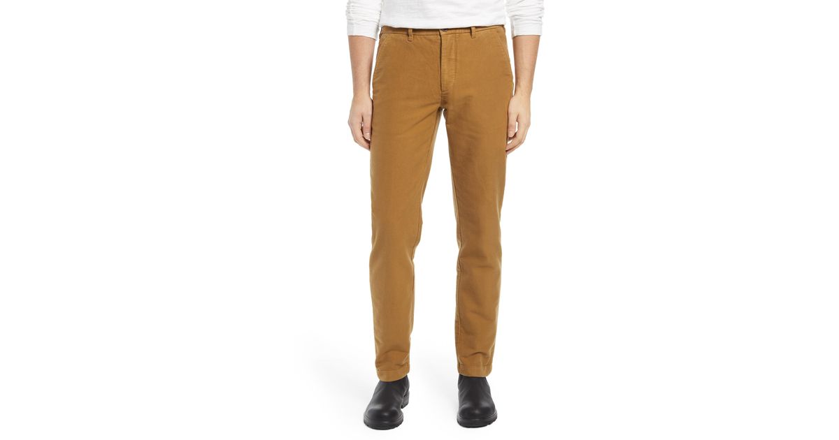Barbour Neuston Regular Fit Moleskin Chinos in Natural for Men Lyst
