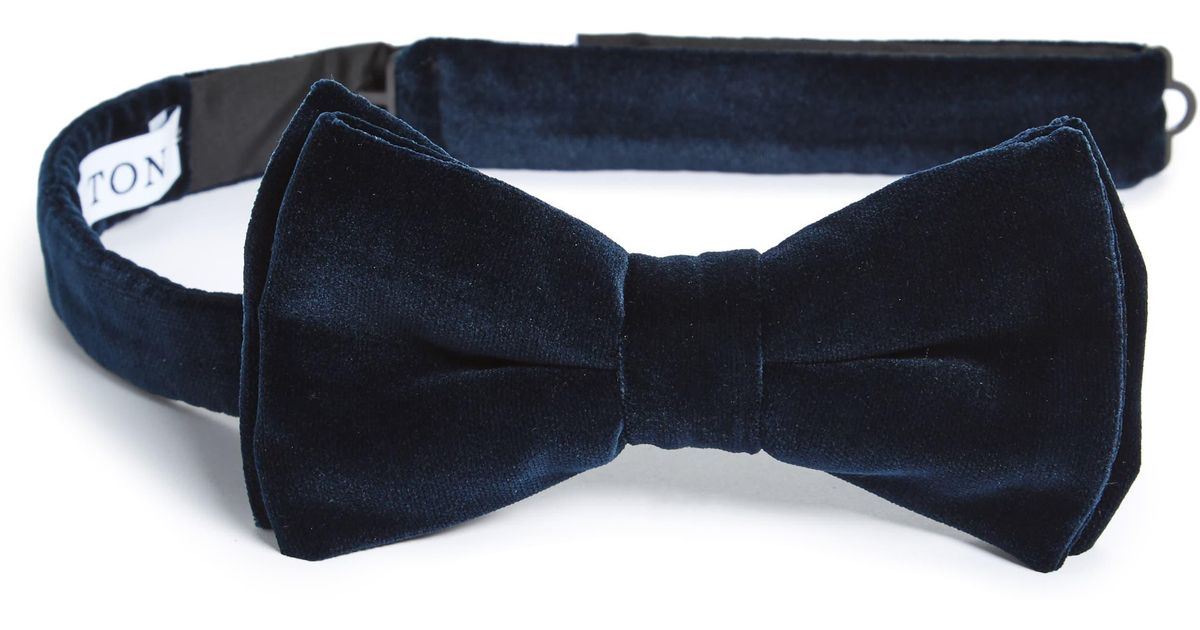 Eton Velvet Bow Tie in Blue for Men | Lyst
