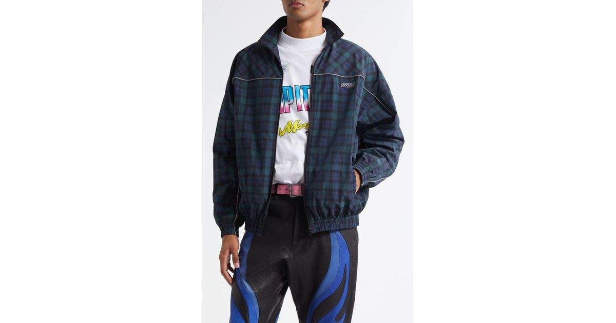 Martine Rose Oversize Plaid Track Jacket in Blue for Men | Lyst