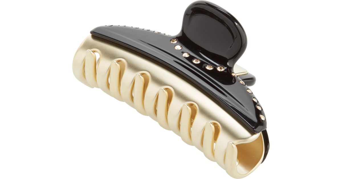 Alexandre De Paris Vendome Crystal Embellished Hair Clip in Black Gold (Blue) Lyst