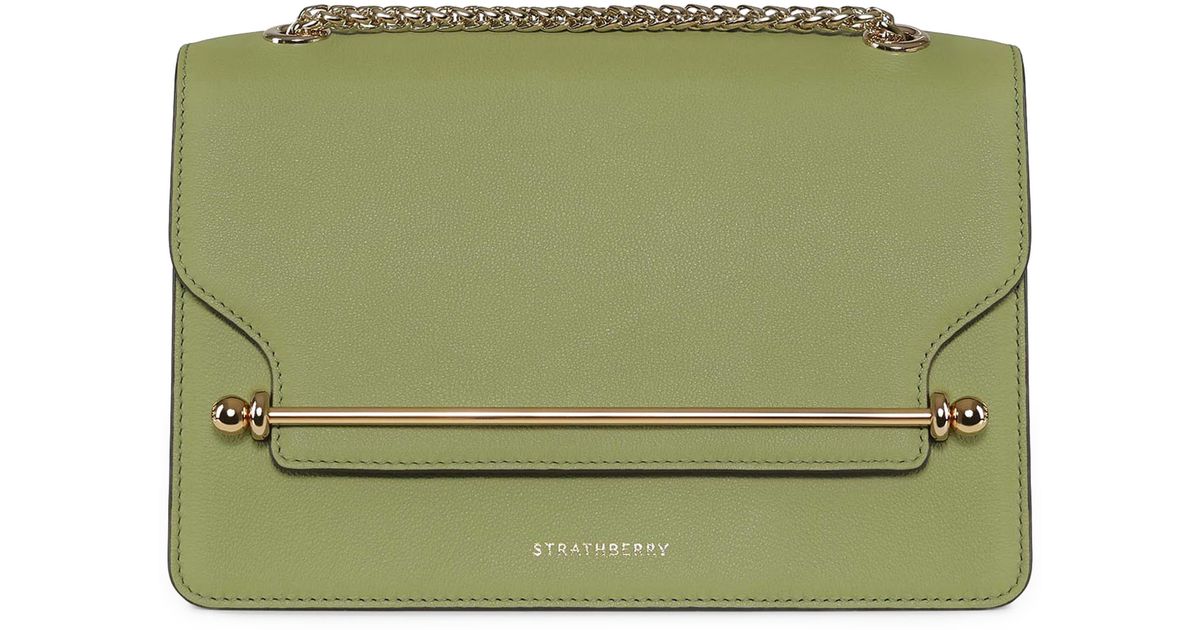 Strathberry Mini East/west Leather Shoulder Bag in Green | Lyst