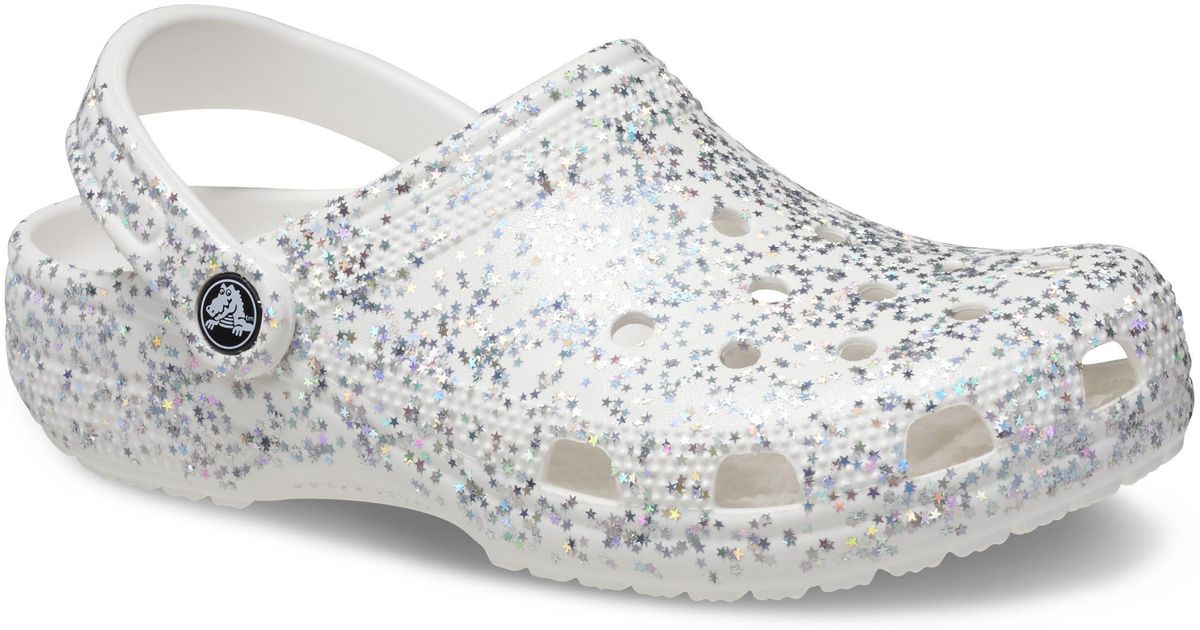 Crocs™ Starry Glitter Classic Clog in White Lyst