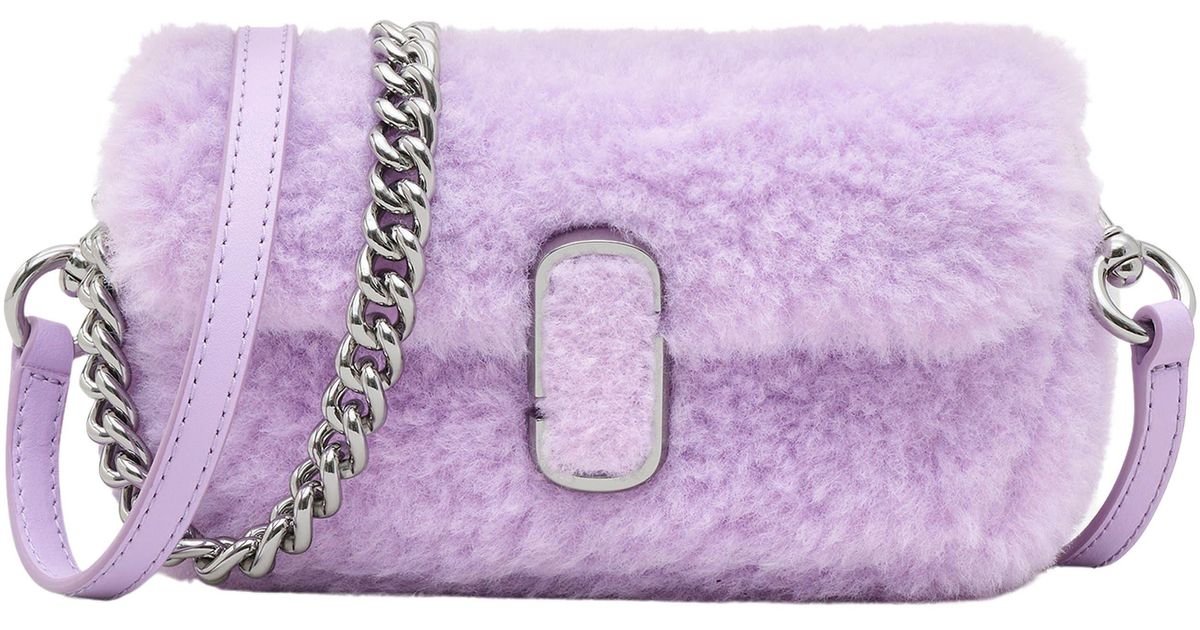 Marc Jacobs Mini The Teddy J Marc Faux Fur Shoulder Bag in Purple | Lyst