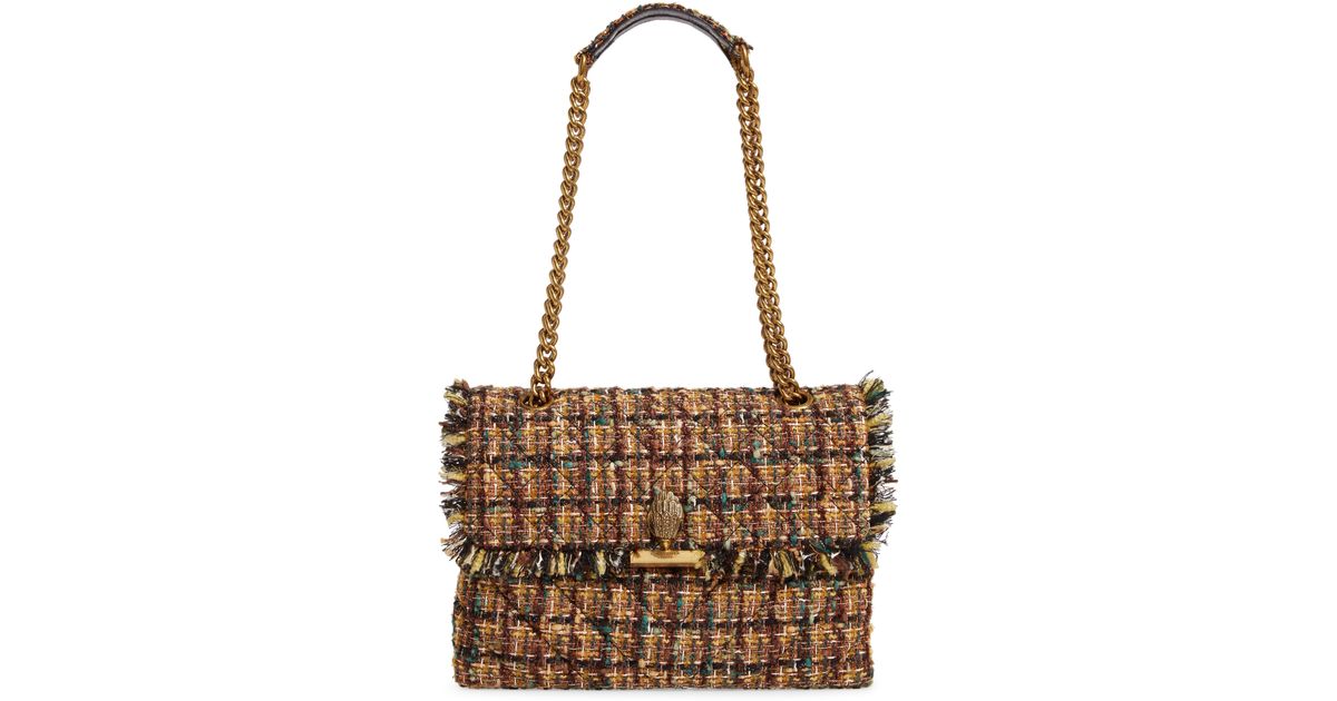 Kurt Geiger Large Kensington X Tweed Shoulder Bag in Rust/Copper (Brown) Lyst